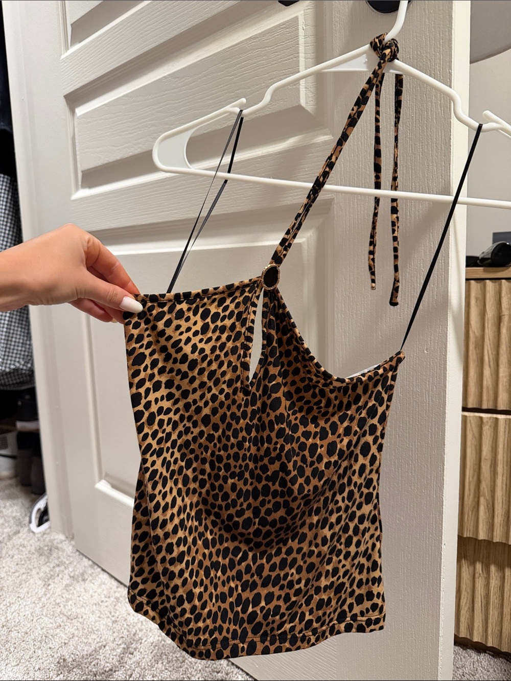 Reformation Leopard Print Halter Top
